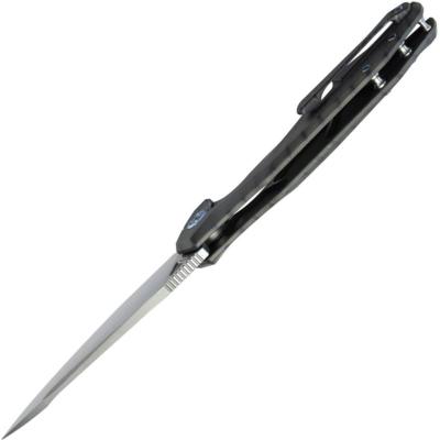 KUB235G — Couteau Kubey Nova Framelock Acier Sandvik 14C28N 58-60 HRC Bead Blast Drop-Point Manche Titane Flammé EDC Livraison Gratuite