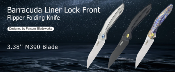 KUB299E Couteau Kubey Barracuda Lame Acier M390 Wharncliffe Manche Titane Flame Pivot Roulements à Billes - Livraison Gratuite