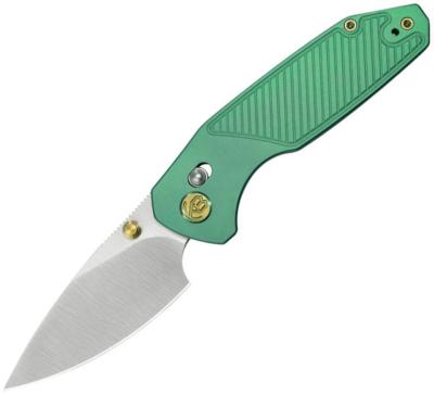KUB488D — Couteau KB Knives Aero Lame Acier Bohler M390 Drop Point Satiné Manche Titane Vert Crossbar Lock Livraison Gratuite