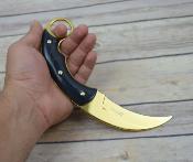 MT2084GD Karambit MTech Lame Hawkbill Acier 3Cr13 | Finition Dorée | Manche Pakkawood Noir Étui Nylon - Livraison Gratuite