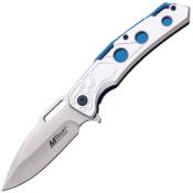 MTA2026SL Couteau Pliant MTech MT-A2026 Lame Acier 3Cr13MoV Manche Aluminium Argenté Linerlock - Livraison Gratuite