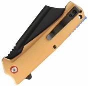 Lot de 3 MTA2047TN MTech Cleaver Tan | Lame Acier 3Cr13MoV | Manche Aluminium Tan | Assisted Opening | Liner Lock | Clip - Livraison Gratuite