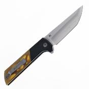 NMB2047UA3 Couteau North Mountain Chop2 Lame Tanto Acier Trois Couches Manche PEI Ambre & Alu - Livraison Gratuite