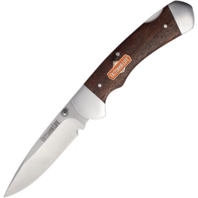 OLM018 Couteau Pliant Outdoor Life Wood Lame Acier 8Cr13MoV Manche Cocobolo Brun Lockback - Livraison Gratuite