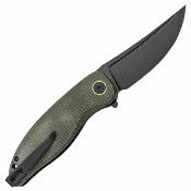 PFKP06GRMDW Couteau Petrified Fish Simum | Lame Trailing Point Acier K110 D2 | Manche Green Micarta Linerlock - Livraison Gratuite