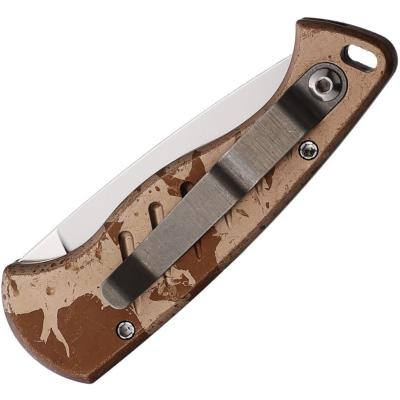 PKCP2C Couteau Automatique Piranha Fingerling Tan Camo Lame Acier 154CM Made USA - Livraison Gratuite