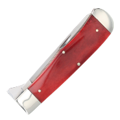 QRSB206L Queen USA Jumbo Trapper Red Bone – Couteau Pliant Traditionnel Lame 1095 Carbone Manche Os Liner Lock - Livraison Gratuite