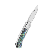 QS175B QSP Heron Nitro V Abalone Couteau Lame Acier Nitro-V Manche Plaquettes Abalone Slip Joint - Livraison Gratuite