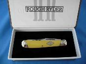 RR1731 Couteau Rough Ryder Trapper Classic Yellow Lames Carbone T10 - Livraison Gratuite