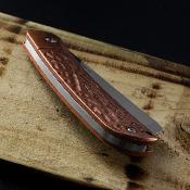 RR2283 Couteau Rough Ryder Apta Lame Cleaver Acier VG-10 Manche Cuivre Slip Joint - Livraison Gratuite