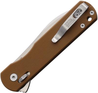 RR2719 Couteau Rough Rider Slide-Lock Wharncliffe Lame Acier D2 Manche G10 Tan Sécurité Slide Lock - Livraison Gratuite