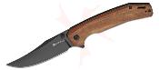 S250383 Sencut Vornix Wood | Lame Clip Point Acier 9Cr18MoV | Manche Guibourtia | Liner Lock | Roulement Céramique  - Livraison Gratuite