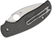 SC123CFBCL Couteau Spyderco Sage 6 Lame Leaf-Shaped Acier CPM-S30V Manche G10/FCarbone Noir - Livraison Gratuite