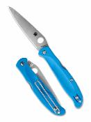 SC259PBL — Couteau Spyderco Charisma Lame Acier CTS BD1N Drop Point Satinée Manche FRN Bleu Lockback USA - Livraison Gratuite