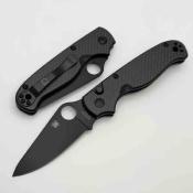 SC275CFPBK Couteau Spyderco ButtonUp Lame Acier 8Cr13MoV Black Oxide Manche Black Carbon Fiber / G10 Button Lock | Livraison Gratuite