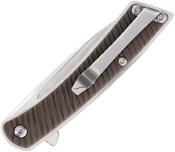 SCH1226635 Couteau Old Timer Slim - Lame Drop Point Acier 7Cr Satin - Manche TPE Marron - Sécurité Liner Lock - Livraison Gratuite