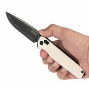 SRM258LGT2 Couteau SRM Terrier | Lame Drop Point Acier 140Cr Black | Ambi-Lock & Manche G10 White - Livraison Gratuite