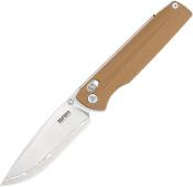SRM258LGW2 Couteau Pliant SRM Terrier Lame Acier 140Cr Manche G10 Marron Ambi Lock - Livraison Gratuite