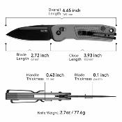 SRM7229AK Couteau SRM Scout | Lame Acier 14C28N DLC Black | Manche G10 Gray Frag Pattern | Ambi Lock | Livraison Gratuite