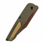 T1103A4 Couteau Kansept Nettle | Lame Reverse Tanto Acier 154CM | Manche Olive Green G10 Linerlock - Livraison Gratuite