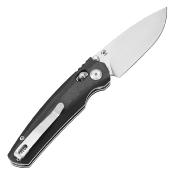 T2109V1 Couteau Tenable Raven Pliant Drop Point Acier 14C28N Manche Carbone Sécurité Cross Bar Lock - Livraison Gratuite 