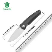 T2109V1 Couteau Tenable Raven Pliant Drop Point Acier 14C28N Manche Carbone Sécurité Cross Bar Lock - Livraison Gratuite 