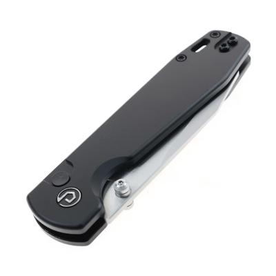 TD014BK Couteau Defcon Tier 1 Sheepfoot Lame Acier Sandvik 14C28N Manche Aluminium Noir Sécurité Button Lock - Livraison Gratuite