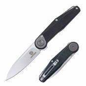 TF6010BK Defcon JK Series Fulcrum Lite | Couteau Lame Drop Point 14C28N | Manche G-10 Noir | Button Lock - Livraison Gratuite