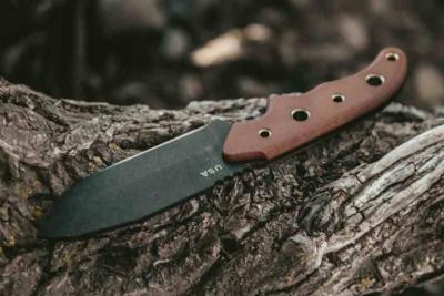 TPWILD04 TOPS Knives Wilderness Guide 4 – Lame Fixe Lame Acier 1095 Manche Tan Canvas Micarta Housse Nylon USA - Livraison Gratuite