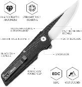 TVTY01BDG Couteau Trivisa Orion Black Lame Acier D2 IKBS - Livraison Gratuite