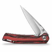 TVTY10RBG154 Trivisa Volans-03RB – Couteau pliant Liner Lock Lame Acier 154CM Satin Manche Red/Black G10 - Livraison Gratuite