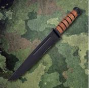 UC3476 USMC Tanto Survival  | Machette Tactique | Lame Inox 235 mm | Manche Cuir Empilé | Étui Cuir - Livraison Gratuite