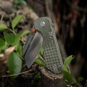 VOSA1311 Vosteed Hedgehog – Couteau Lame Sheepsfoot Acier CPM S35VN Manche Micarta Olive Top Liner Lock - Livraison Gratuite