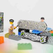 VOSA3727 Vosteed Corgi "Doodle Monster" - Couteau Lame Drop Point Acier 14C28N | Manche G10 Trek Lock - Livraison Gratuite