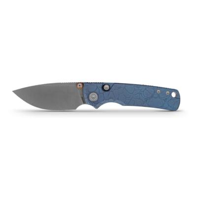 VOSA4814 Couteau Pliant Vosteed Porcupine TiSlim Lame Acier S90V Manche Titane Bleu Top Liner Lock - Livraison Gratuite