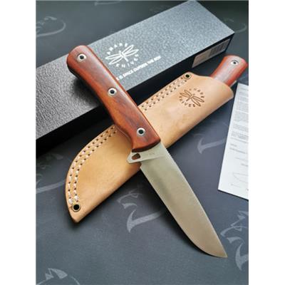 AMR202003 Couteau Amare Duro Expedition One Wood Acier Böhler K110 Etui Cuir - Livraison Gratuite