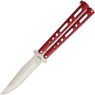 Couteau Papillon Balisong Butterfly BenchMark Red Lame Acier Inox Manche Aluminium Made USA BM009 - Free Shipping