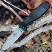 Couteau Esee Zancudo D2 Manche Carbon Fiber/G-10 Lame Acier D2 Framelock BRKR2CF - Free Shipping