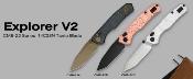 CMB22A CMB Explorer V2 | Couteau Lame Acier 14C28N Gold Drop Point | Manche Micarta | Axis Lock | Livraison Gratuite