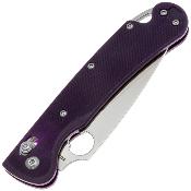 DGRFM022SPRS — Couteau Daggerr Sting Slim Lame Acier VG-10 Satiné Manche G10 Violet Crossbar Lock Livraison Gratuite