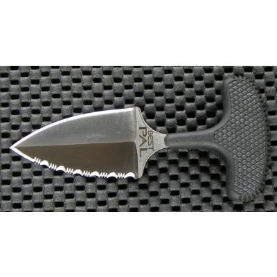 Couteau Push Dagger Cold Steel Best Pal 50/50 Acier AUS-8 Serrated Manche Black long Kray-Ex CS43XLS - Free Shipping