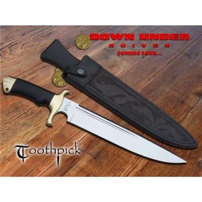 Couteau Poignard Down Under Knives Toothpick Acier 440C Manche Cuir Etui Cuir DUKTP - Free Shipping