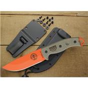 Couteau de Survie ESEE Model 5 Orange Lame Acier Carbone 1095 Manche Micarta Etui Kydex Made In USA ES5POG - Free Shipping