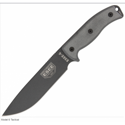 Couteau ESEE Model 6 Tactical Acier Carbone 1095 Manche Micarta Etui Kydex Made In USA ES6PTG - Free SHipping