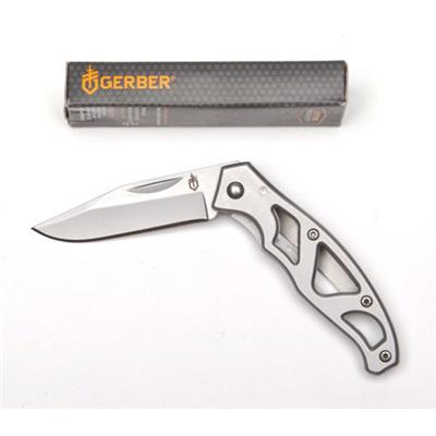 Couteau Gerber Mini Paraframe Framelock Lame Acier Carbone/inox Manche Acier G8485 - Free Shipping