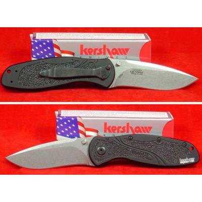 Couteau Kershaw Blur A/O Acier S30V StoneWash Manche Alu 6061-T6 Made In USA KS1670S30V - Free Shipping