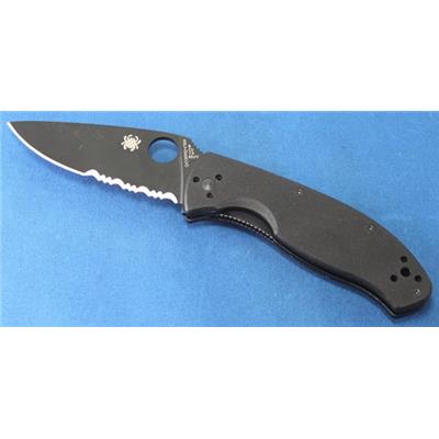 Couteau Spyderco Tenacious Black Acier 8Cr13MoV Manche Black G-10 SC122GBBKPS - Free Shipping