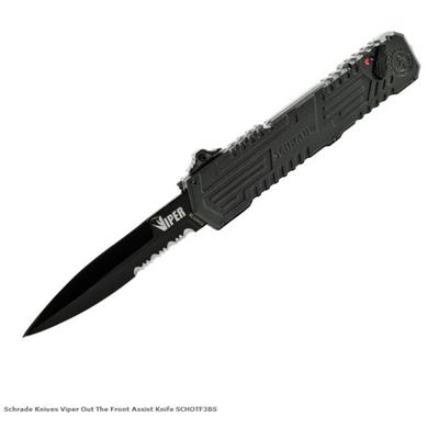 Couteau Automatique SCHRADE Viper OTF 3nd Generation Acier 4034 Black Serrat SCHOTF3BS - Livraison Gratuite