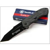 Couteau Automatique Smith&Wesson Tanto Black Ops Linerlock Acier 4034 SWBLOP3T - Free Shipping