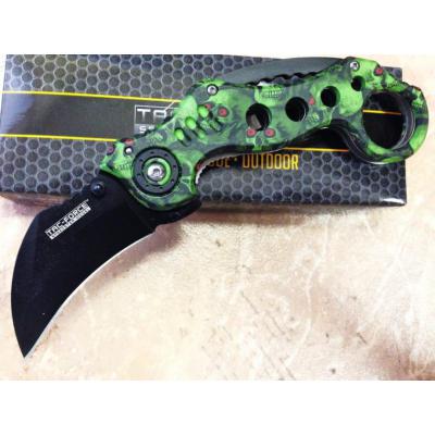 Lot de 2 Couteau Karambit Tac Force Speedster A/O Lame Acier 440 Manche Aluminium Camo Linerlock TF578GNSC - Free Shipping